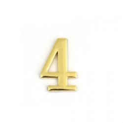 Номерок на дверь (цифра наборная) "4" , 50*30мм  золото  (уп.10шт) 