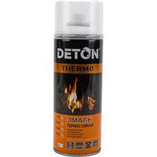 Краска аэрозоль термостойкая DETON Черный 520 мл t +750C (уп.12шт)