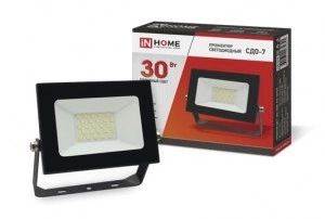 Прожектор    30W светодиод. плоский  СДО-7  IP65 6500К 2400Лм 133*123*21 ASD