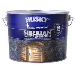 Деревозащит. ср-во алкид. Антисептик Гель HUSKY SIBERIAN п/м (защита 10 лет) ОРЕХ 9л