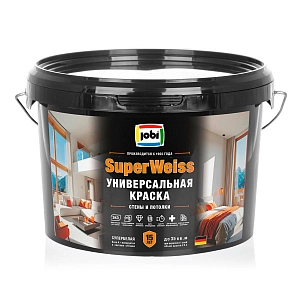 Краска  JOBI  SUPERWEISS акриловая,с/бел.мат. д/стен и потолк. УНИВЕРСАЛЬНАЯ,  5л  
