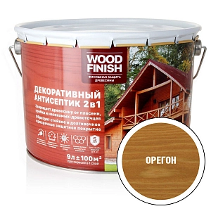 Деревозащит. ср-во алкид. Антисептик п/м WOOD FINISH (защита 5 лет) ОРЕГОН 9л 