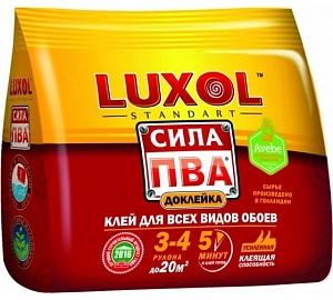Клей Обойный "LUXOL сила ПВА" (Standart) д/ всех типов 100гр 