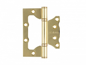 Петля ПН S-locked  100*75*2,5мм/2ВВ-G золото  БЕЗ ВРЕЗКИ-бабочка (уп.2шт)