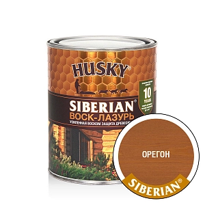 Деревозащит. ср-во акрил. Антисептик ВОСК-ЛАЗУРЬ HUSKY SIBERIAN (защита10 лет) орегон 9л