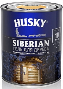 Деревозащит. ср-во алкид. Антисептик Гель HUSKY SIBERIAN п/м (защита 10 лет) ДУБ 9л 