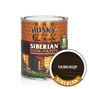 Деревозащит. ср-во акрил. Антисептик ВОСК-ЛАЗУРЬ HUSKY SIBERIAN (защита10 лет) палисандр 2,5л уп.3шт