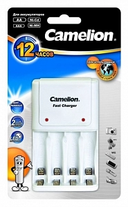 Зарядное устройство д/аккумуляторов R03/R6 *4 (200mA) таймер, инд. Camelion 