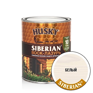 Деревозащит. ср-во акрил. Антисептик ВОСК-ЛАЗУРЬ HUSKY SIBERIAN (защита10 лет) белый 2,5л /уп.3шт/