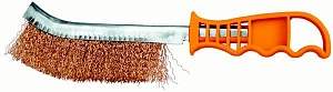 Щетка латунная, 1 ряд, пласт. ручка   уп.12шт 