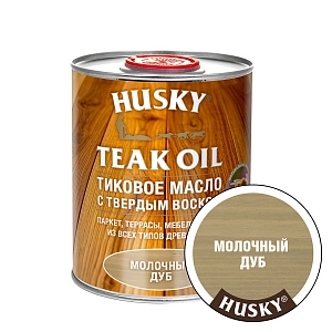 Масло ТИКОВОЕ с твердым воском(д/защ/декор отделк паркета,пол,стен,террас) Мол/Дуб 0,25л HUSKY(6шт)