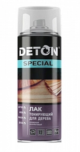 Лак аэрозоль п/дереву тонирующий DETON  Белый ясень  520 мл  (уп.6шт)