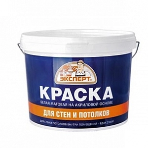 Краска  ЭКСПЕРТ акрил, бел.мат. Д/СТЕН И ПОТОЛКОВ 7кг (м)