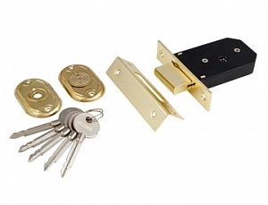 Замок ЗВ 156F-PB  5 крест.кл, 1-ригель, золото (S-Locked)