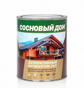 Деревозащит. ср-во алкид. Антисептик  Сосновый дом (защита 5 лет) КРАСНОЕ ДЕРЕВО  0,8л /уп.6шт/  