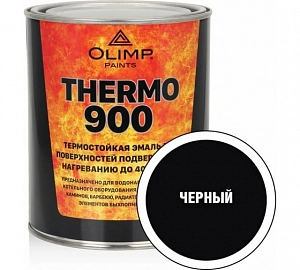 Эмаль OLIMP термост. 800'C  черная  (0,8 кг)  /уп.6шт/