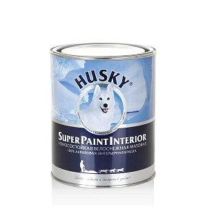 Краска  HUSKY  SUPER PAINT INTERIOR  акрил,с/бел.мат., д/стен и потолк. ИНТЕРЬЕРНАЯ   0.9л