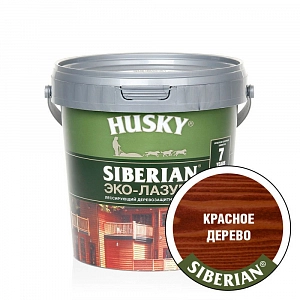 Деревозащит. ср-во акрил. Антисептик ЭКО-ЛАЗУРЬ HUSKY SIBERIAN (защита 7 лет) махагон (красн.д)  9л