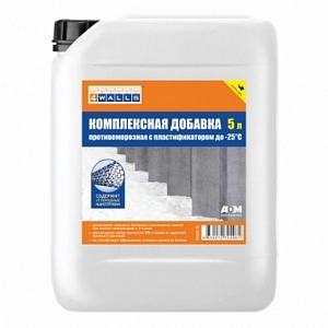 Противоморозная добавка с пластификатором   5л (до -25°С) 4WALLS