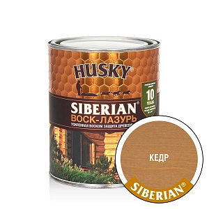 Деревозащит. ср-во акрил. Антисептик ВОСК-ЛАЗУРЬ HUSKY SIBERIAN (защита10 лет) кедр 0,9л /уп.6шт/ 