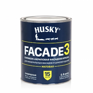 Краска  HUSKY FACADE 3  0,9л  силикон-акрил, мат, ФАСАДНАЯ