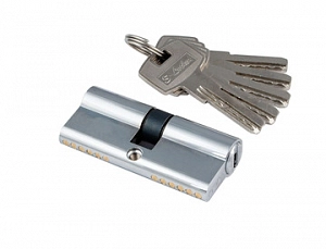 Сердцевина замка S-locked  Z400-B-90    90мм (смещ.35*55мм) CP (хром)  5 перф.кл - кл., для кит.дв