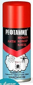 Аэрозоль от комаров, клещей, мошек (на кожу) 100мл Рефтамид Максимум 