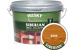 Деревозащит. ср-во акрил. Антисептик ЭКО-ЛАЗУРЬ HUSKY SIBERIAN (защита 7 лет) клен 9л