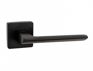 Ручка дверная S-locked A-108 BL/BL (мат.черн.), квадр/круг, раздельная д/межкомн.дверей