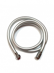 Шланг д/душа 150см 1/2"(Имп)-1/2"(Имп) ПВХ оплетка, ЛАТУНЬ гайки, вращ.360° (серебро)  Santrek Aqua
