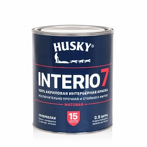 Краска  HUSKY  INTERIO 7 акрил, бел.мат., д/стен и потолк. ИНТЕРЬЕРНАЯ   2.5л
