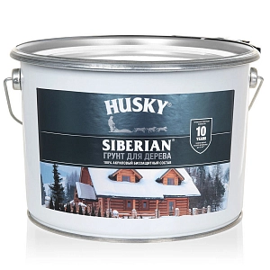Деревозащит. ср-во  Грунт акриловый биозащитный HUSKY SIBERIAN (защита 10 лет) Б/ЦВ 9,0л  (уп.1шт)
