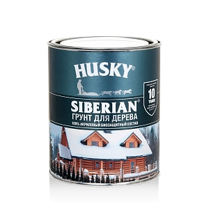 Деревозащит. ср-во  Грунт акриловый биозащитный HUSKY SIBERIAN (защита 10 лет) Б/ЦВ 0,9л  (уп.6шт)