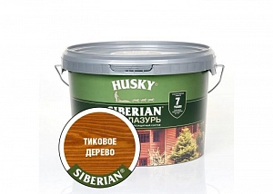 Деревозащит. ср-во акрил. Антисептик ЭКО-ЛАЗУРЬ HUSKY SIBERIAN (защита 7 лет) тиковое дерево 0,9л